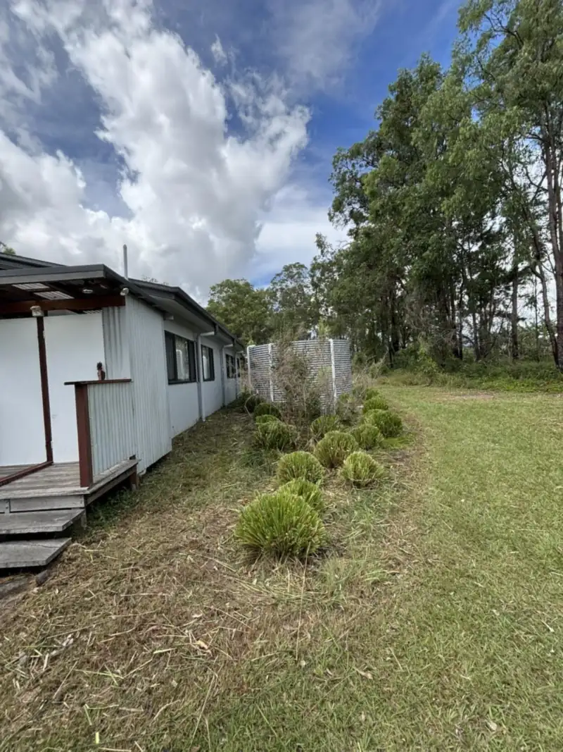 After: the same Moreton Bay yard freshly mown and tidied by Green Estates Gardening